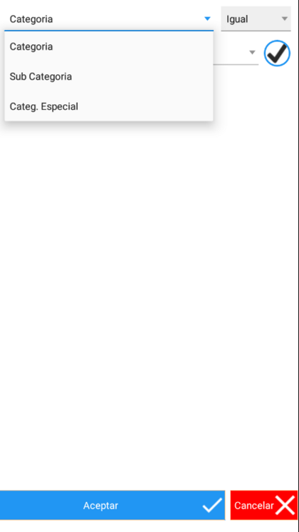 Filtros de productos