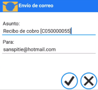 Envío del recibo por correo
